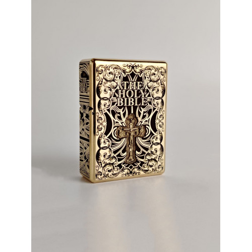 Зажигалка Zorro 912S Armor Brass с 3D-гравировкой «Holy Bible