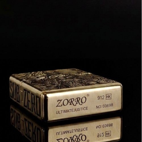 Зажигалка Zorro 912S Armor Brass с гравировкой «Mortal Kombat Скорпион и Саб-Зиро»