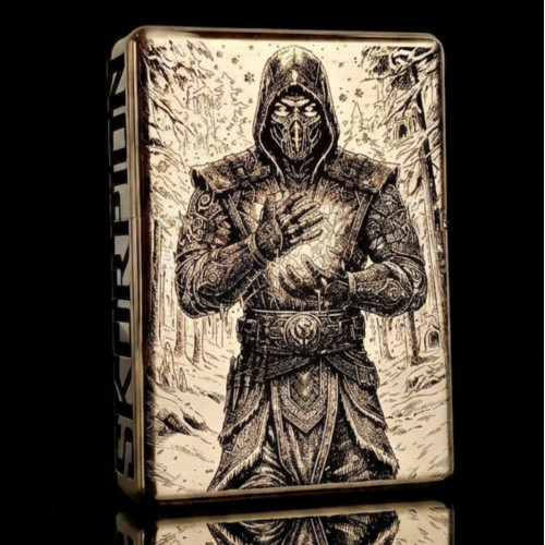 Зажигалка Zorro 912S Armor Brass с гравировкой «Mortal Kombat Скорпион и Саб-Зиро»