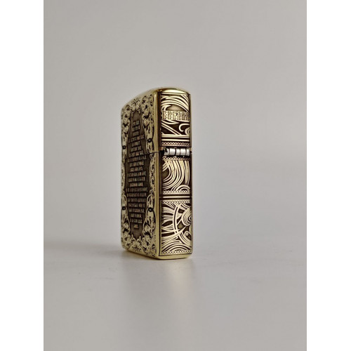 Зажигалка Zippo 168 Armor Латунь с 3D-гравировкой «Библия» (Русская версия)